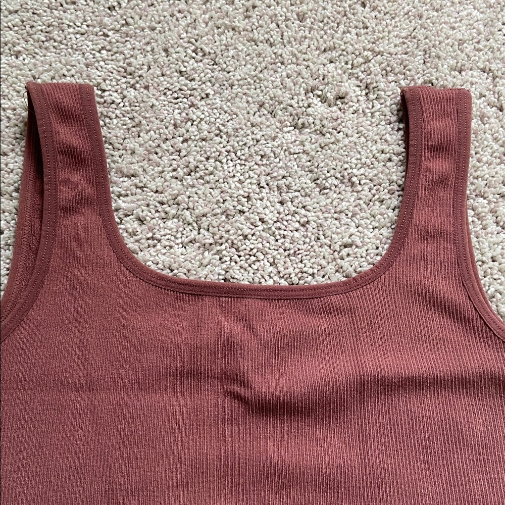 c’est moi • Chestnut Fine Ribbed Cropped Bamboo Tank - Picture 2 of 11